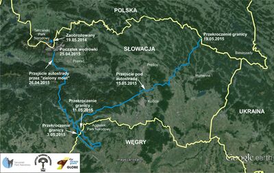 Mapa wędrówki Iwa
